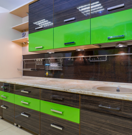 Купить зеленую кухню-Кухня из пластика «Модель 55»-фото8