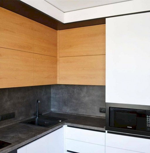 Белый кухонный гарнитур-Кухня МДФ в эмали «Модель 195»-фото6